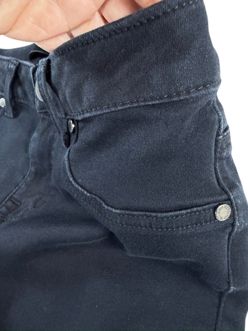 1822 Denim Black Skinny Stretch Jeans Women Size 4 Mid Rise Classic - Picture 4 of 13